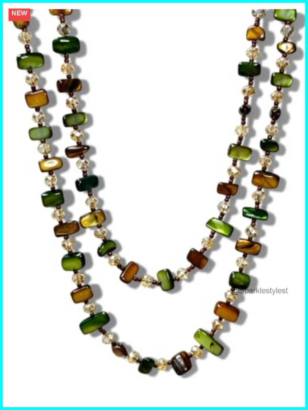 Boho Layered Beaded Necklace Women Handmade Irregular Natural Statement Long
